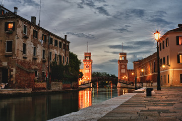 Typical scene of Venice City in Italy