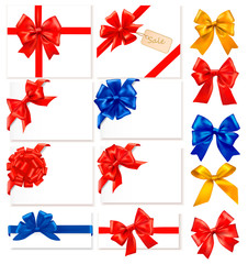 Big set of colorful gift bows with ribbons. Vector.