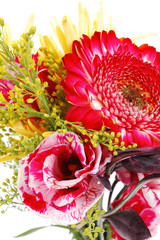 flowers in bouquet isolated over white