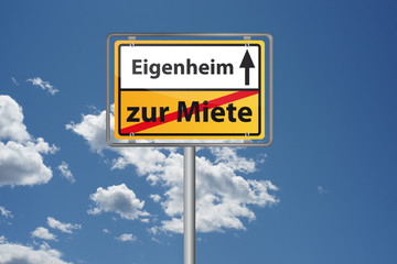 Eigenheim bauen statt Miete zahlen - Ortsschild Ortsausgangsschild