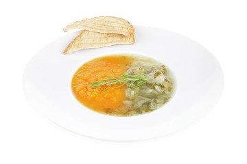 dual components vegetable soup