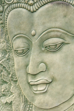 Buddha face, Thai fresco.