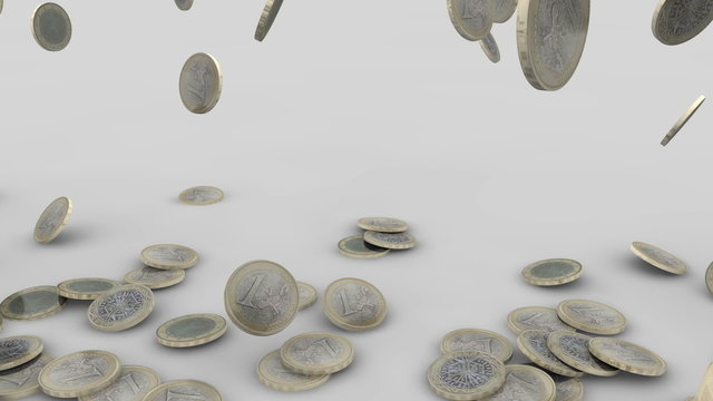 Euro coins rain 04