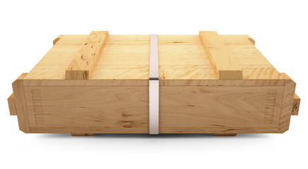 wooden box with ammunition