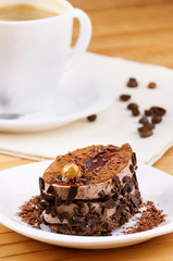 Dessert cake and coffee
