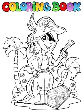 Coloring book with pirate topic 6