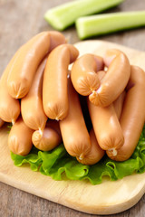 fresh boiled sausages