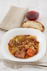 Feijoada Portuguesa in the white plate