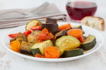 grilled vegetables on the plate