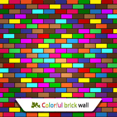 Vector colorful brick wall. Creative illustration. Eps10