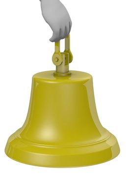 3d render of cartoon character with bell