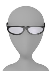 3d render of cartoon character with glasses