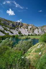 small waterfall on the river Krupa, Croatia