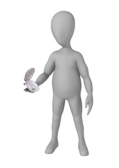 3d render of cartoon character with shell