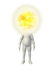 3d render of cartoon character with sun