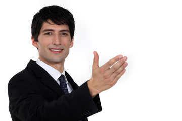 Welcoming businessman