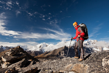 Hiking in Himalaya mountains