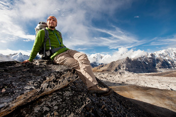 Hiking in Himalaya mountains