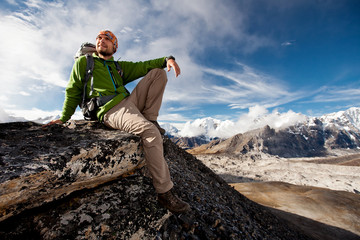 Hiking in Himalaya mountains