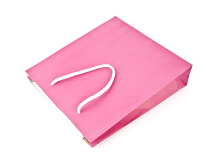 Pink paper bag ready for shopping