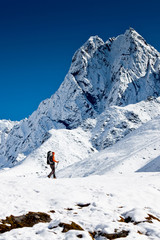 Hiking in Himalaya mountains