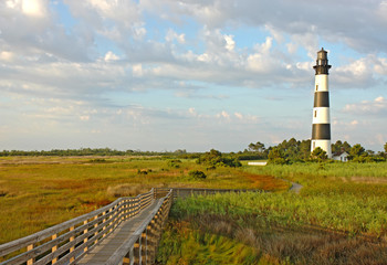 The Bodie Island lighthouse on the Outer Banks of North Carolina