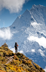Hiking in Himalaya mountains