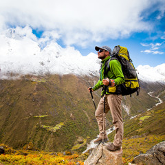 Hiking in Himalaya mountains