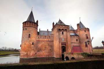 Dutch castle on the lake