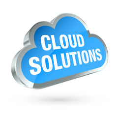 Middle Blue 3D Cloud Silver Frame 