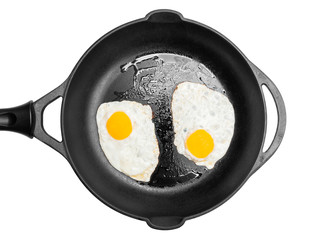 Frying pan with eggs