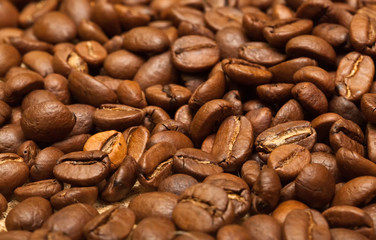 Roasted coffee beans background