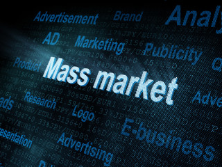 Obraz premium Pixeled word Mass market on digital screen