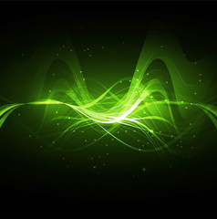 Abstract technology bright green colorful wave vector