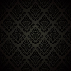 Seamless black wallpaper - style retro