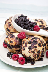 Berries muffins with raspberries