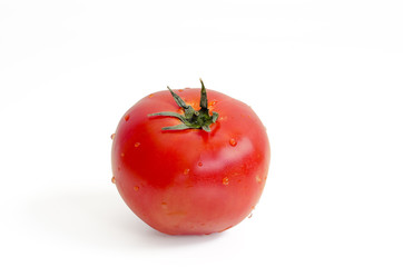 Red tomato vegetable isolated on white background