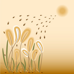 Стилизованный камыш на закате. © tango81