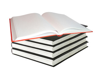 Stack of books isolated on white