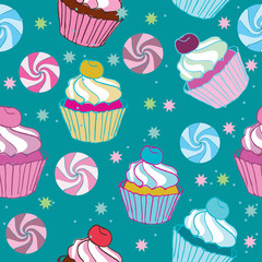seamless pattern with pastries