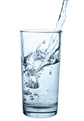 water poured into glass