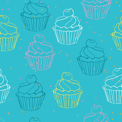 seamless pattern with cake
