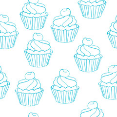 seamless pattern with cake