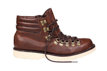 Hiking boot isolated over white with clipping path.