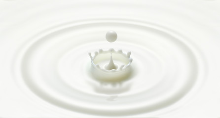 d drop creatmilk drop ripple and splash in crown shape