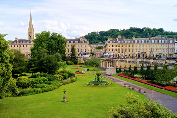 View over a park in Bath, Enlgand
