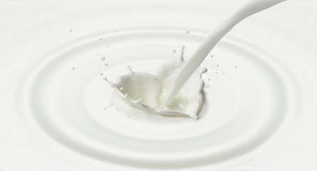 pouring milk or white liquid created splash in heart shape