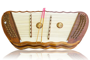 Thai wooden dulcimer musical instrument