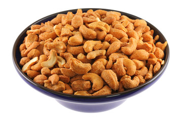 Closeup photo of a bowl full of Roasted and Salted Cashew Nuts