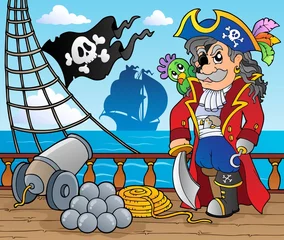 Raamstickers Piraten Piratenschip dek thema 3